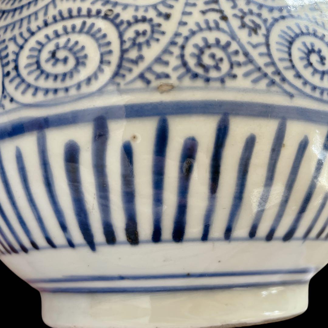 古伊万里 大徳利 花瓶 蛸唐草 染付け 骨董品 アンティーク 陶器 大きい