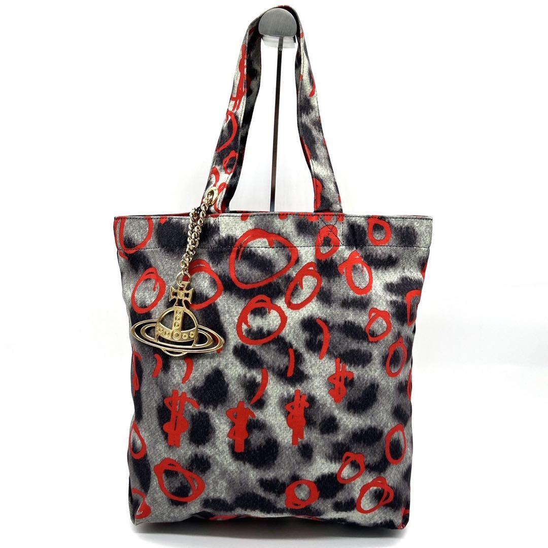Vivienne Westwood レオパード トート オーブチャーム 赤 ロゴ