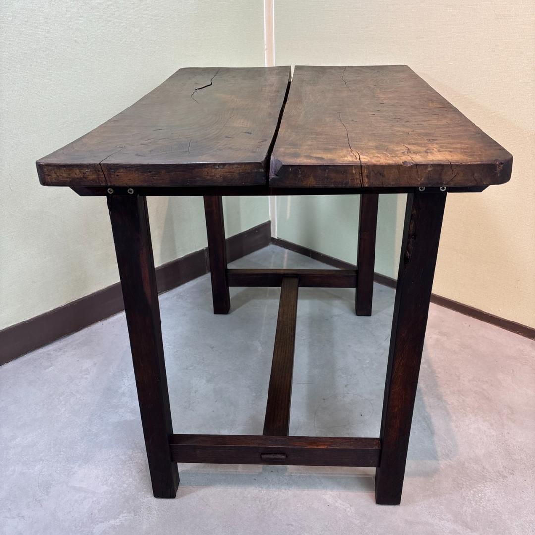 古家具】無垢材 ヴィンテージテーブル 昭和レトロ アンティーク作業台