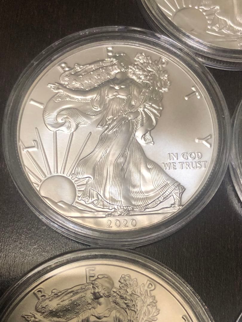 アメリカイーグル銀貨1オンス2020年5枚セットクリアケース付き