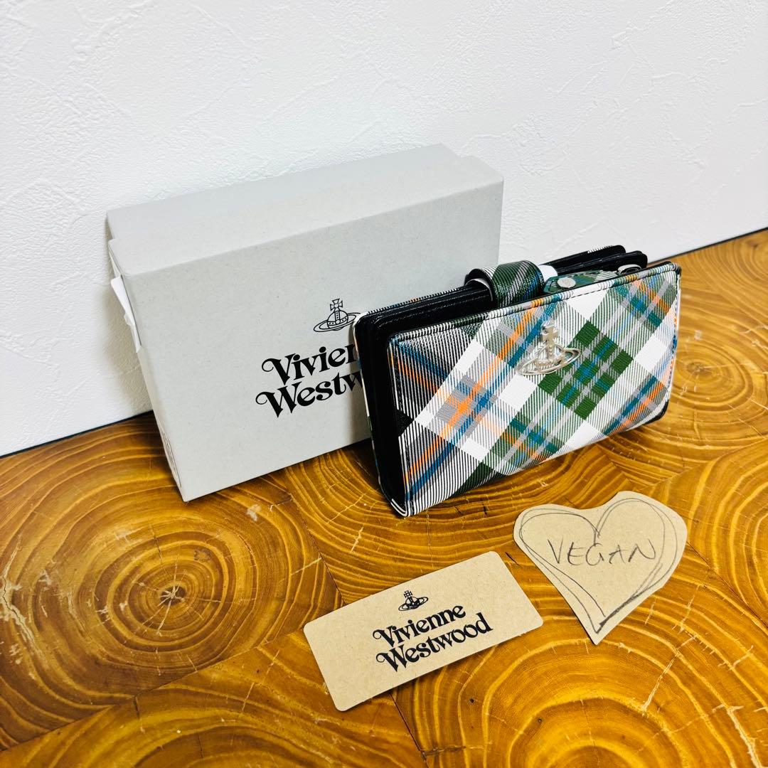ヴィヴィアンウエストウッド 二つ折り財布 ダービー グリーン マルチ