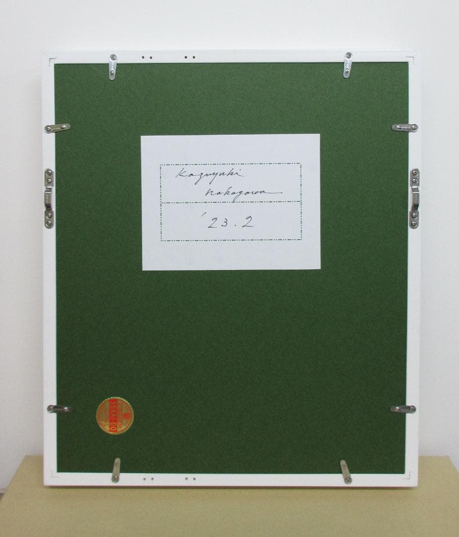 一点物手描き 金沢純金箔貼り 真作 額縁付 現代アート 抽象画 幸運