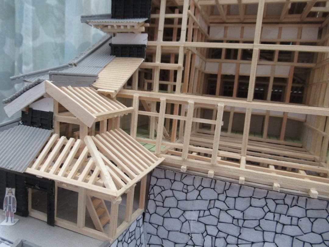 自作品】熊本城構造模型（その2） 縮尺約1／75 高さ約45cm