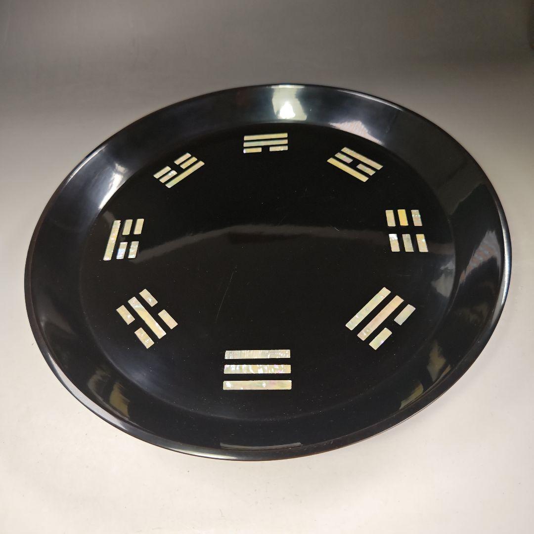 ウ244 盆『塗師 哲山』『螺鈿紋 八掛盆 共箱』茶道具 漆塗