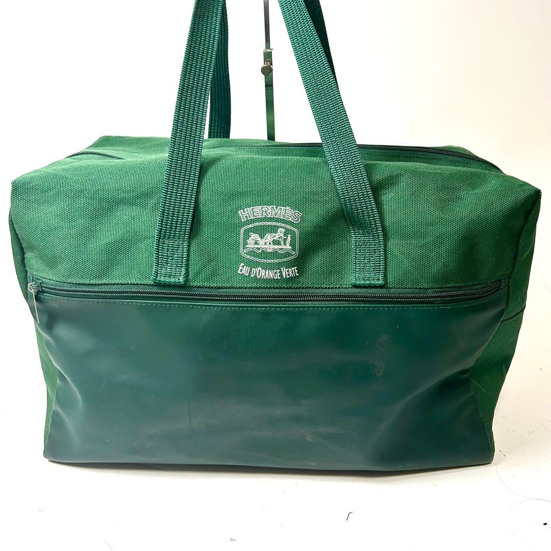 エルメス オードランジュヴェルト キャンバス ボストン バッグ グリーン