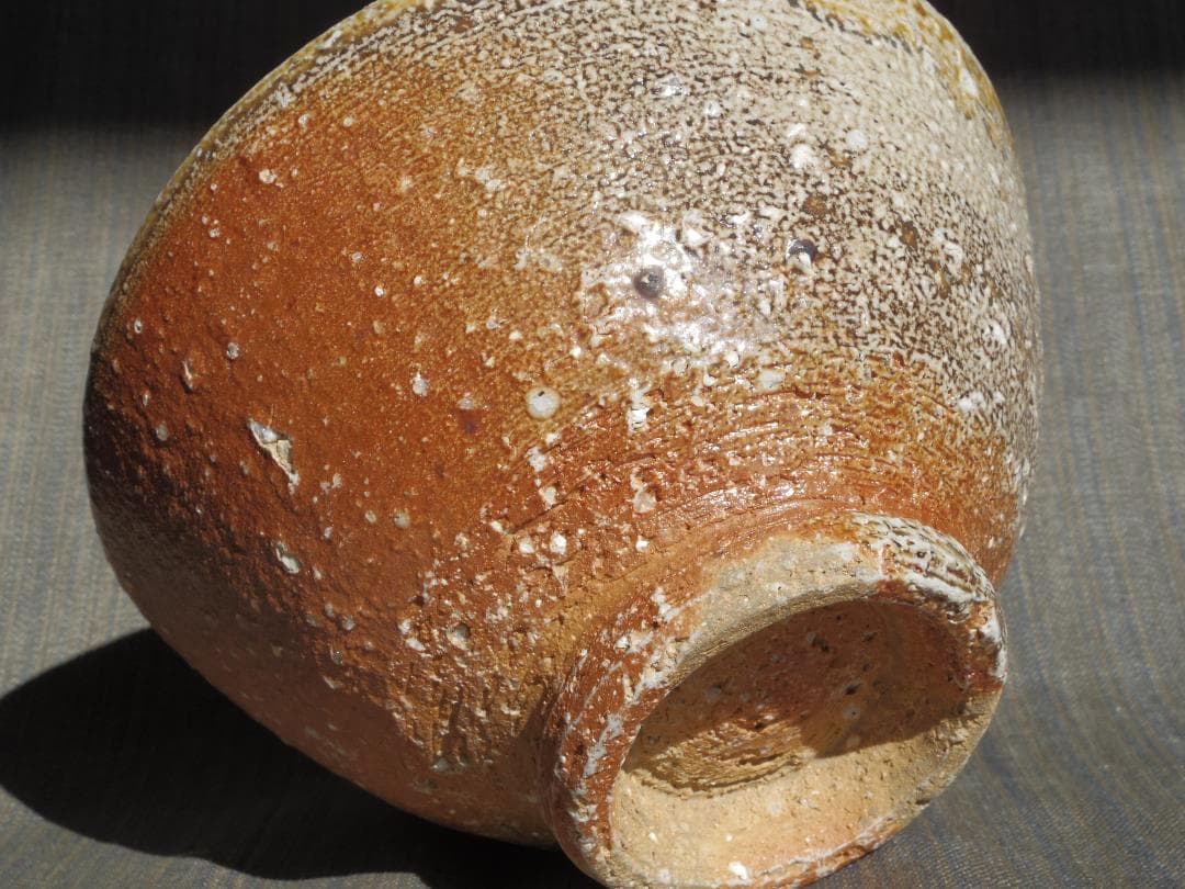 新品★稲葉米紀★焼き締め窯変茶碗《常滑》★穴窯