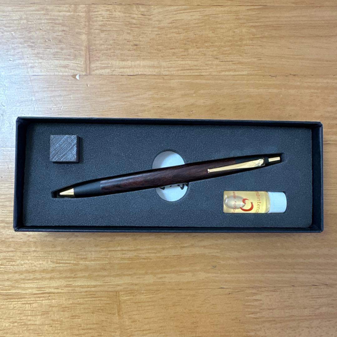 新品 野原工芸 シャーペン インドローズウッド 新型 ゴールド金具 付属