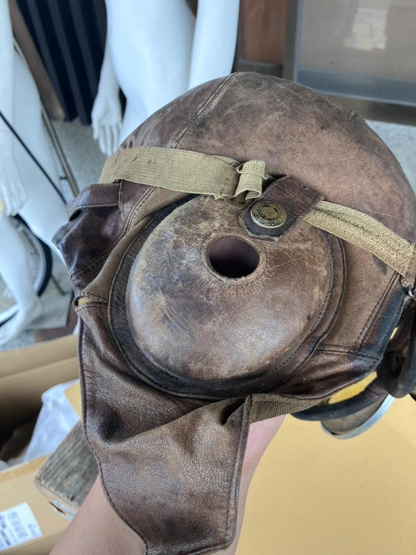 実物】旧日本軍戦車兵ヘルメットとゴーグルセット【本物】