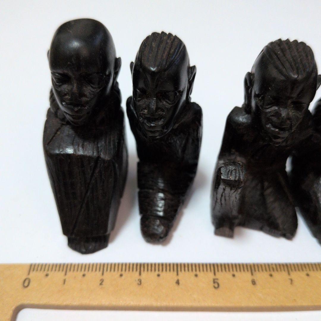 木製彫刻人形 6体セット 木製 置物 アンティーク