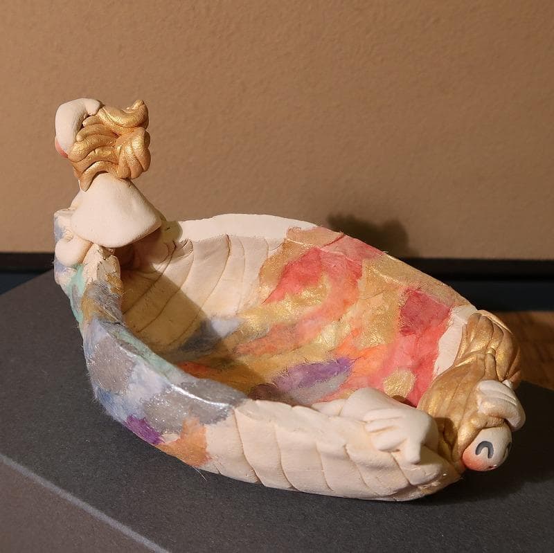 清水人形－16（舟遊び）髙橋千鶴子女史作