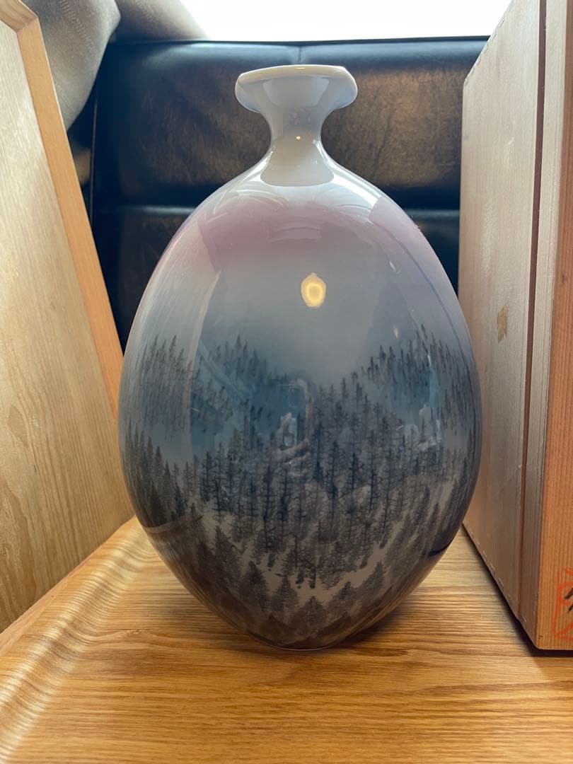 日展作家　伝統工芸作家　藤井朱明 作　「朝日」 花瓶　花入　壺　共箱あり