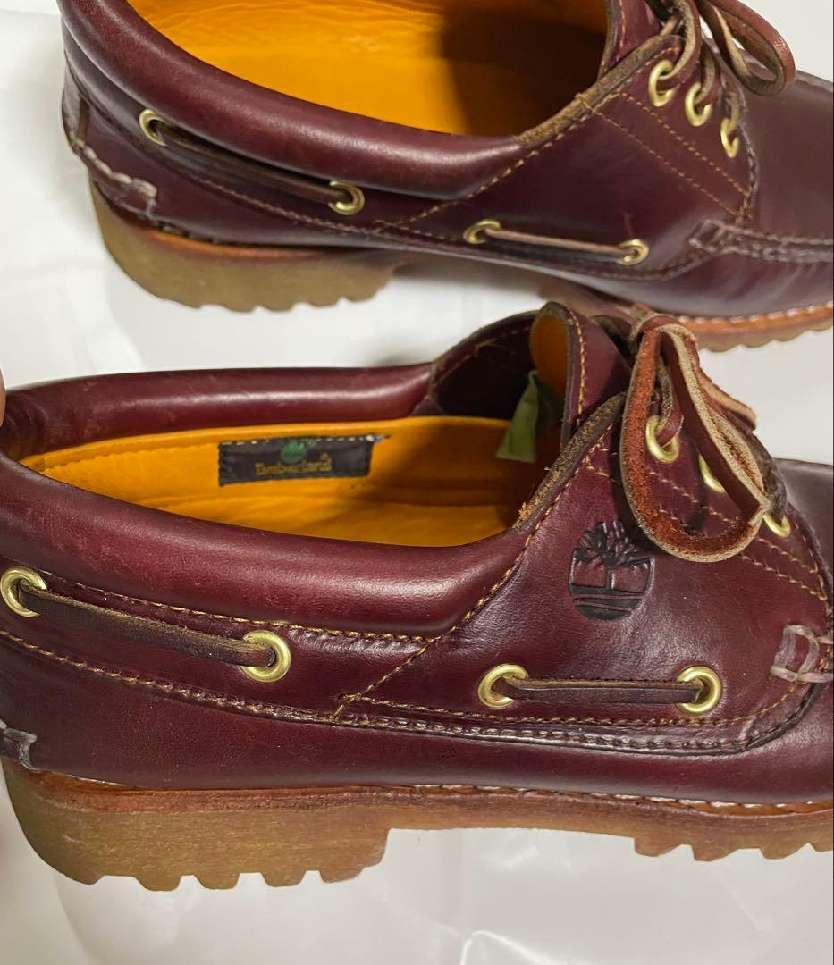 ティンバーランド バーガンディ レザー モカシン デッキシューズ26.5㎝