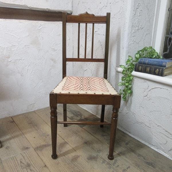 訳あり イギリス アンティークチェア 椅子 鋲打ち イス 店舗什器 4106d
