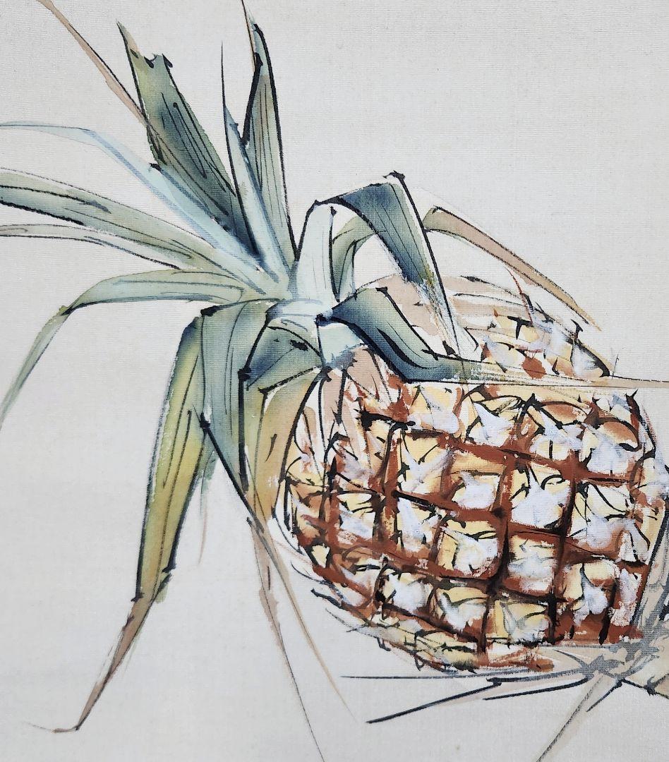 パイナップル図】佐野五風 2709 果物静物 掛け軸 肉筆