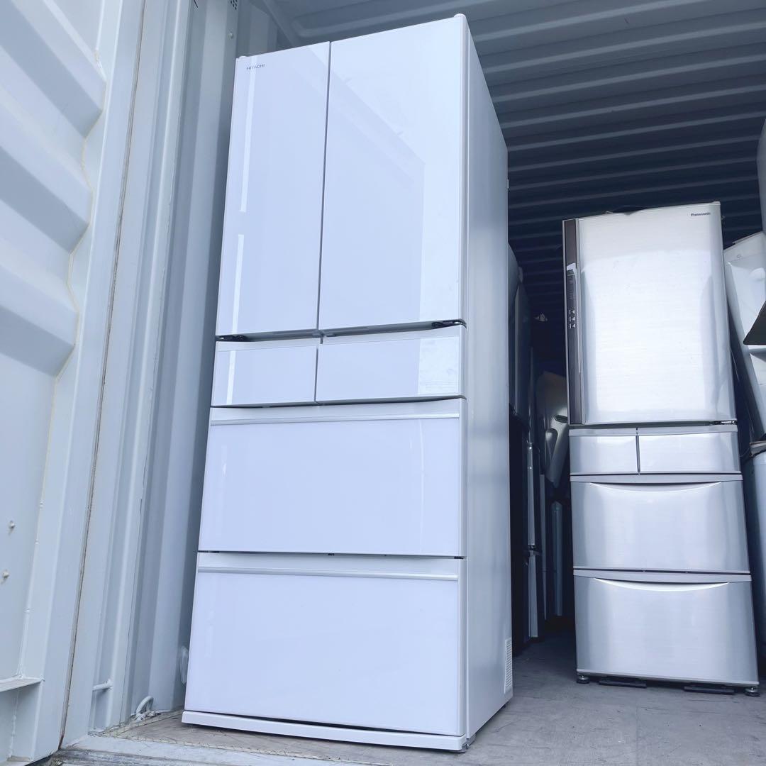 取付無料！日立まるごとチルド・自動製氷搭載！おしゃれホワイト6ドア