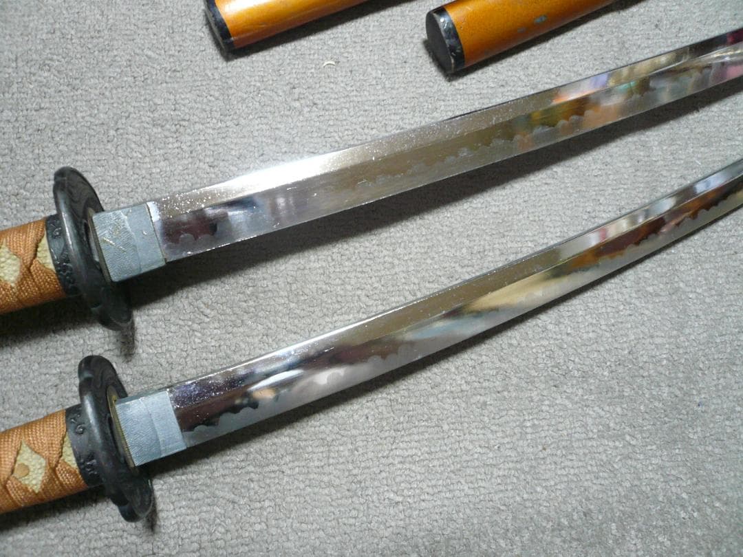 模造刀 日本刀 大小2本 金茶 富士 龍 大刀 脇差