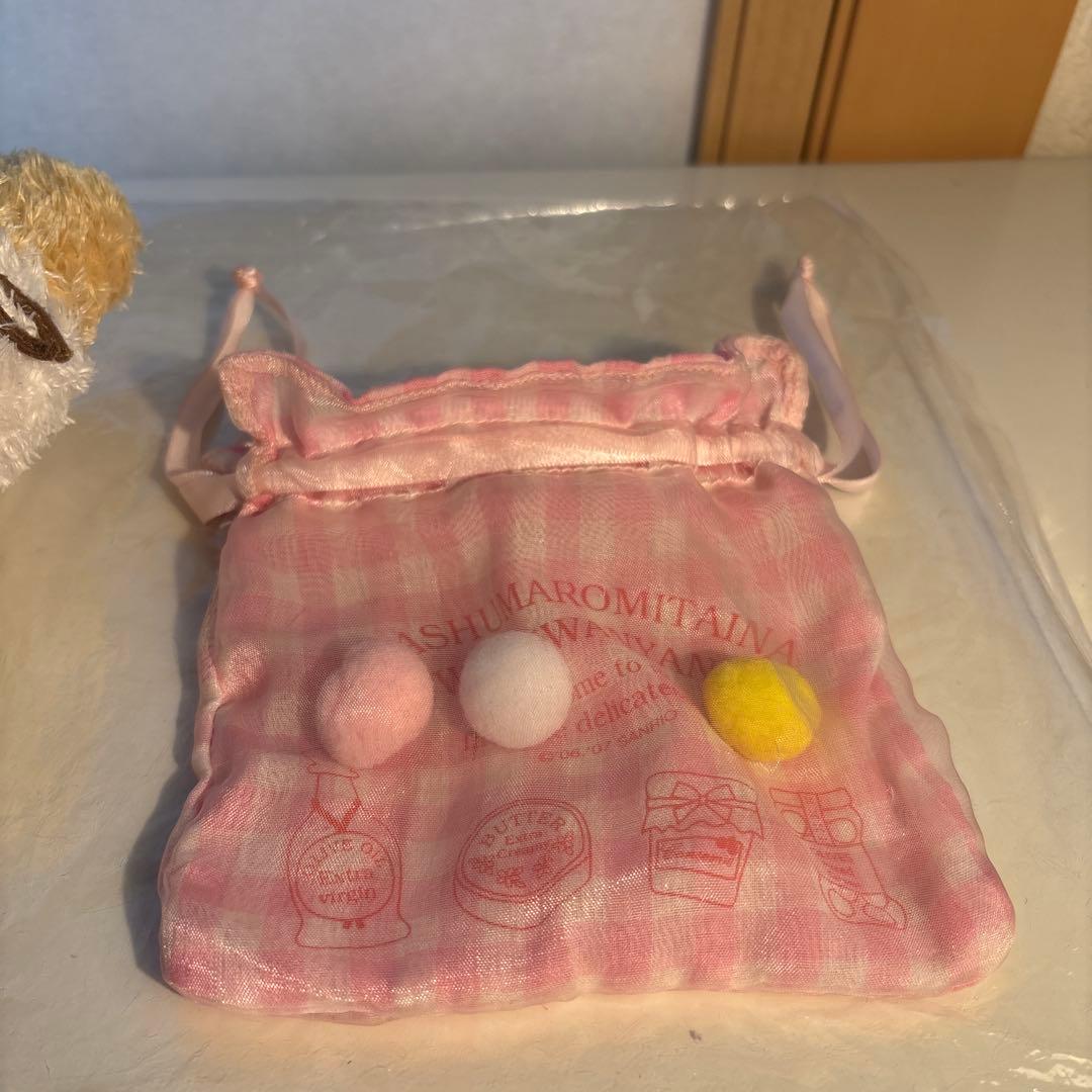 激レア　平成レトロ　マシュマロみたいなふわふわにゃんこ ウィンク 巾着付