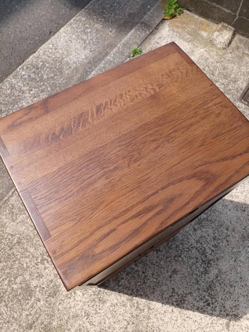 起立木工 チェスト オーク材 8段 棚 引き出し