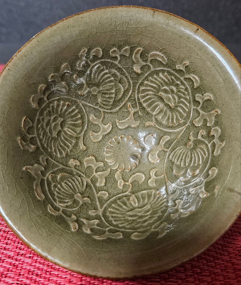 盃台□古い青磁 砂高台 酒器 古玩 唐物 中国 古美術 時代物 骨董品 希少□