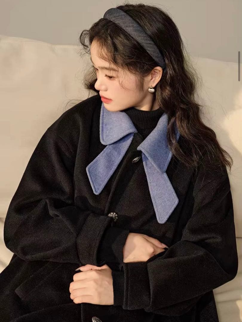 hue DAY TO EVENING ブラウン ウール コート フリーサイズ