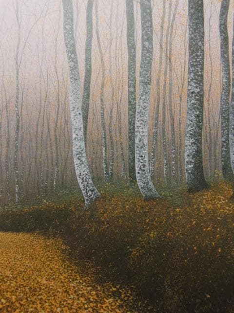 佐々木裕而、【秋聲】、希少な額装用画集より、新品額装付、状態良好