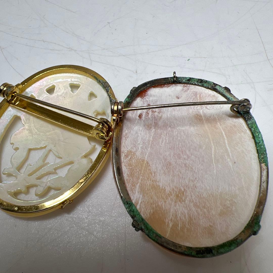 本シェルカメオ、ストーンカメオ上手物 タエチ 44g 東里8-0108☆2F