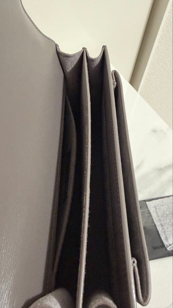 【レア】サンローランパリ サンセット レザー チェーンショルダーバッグ グレー