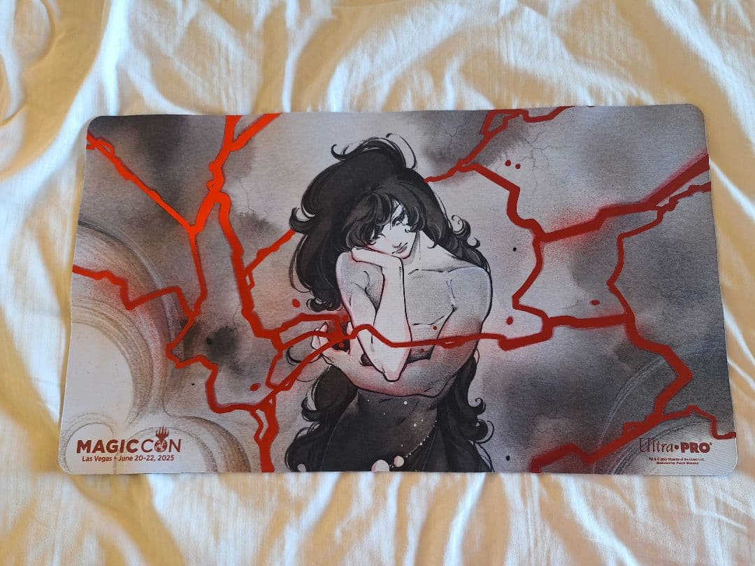 限定 peach桃子先生イラスト 稲妻 プレイマット foil