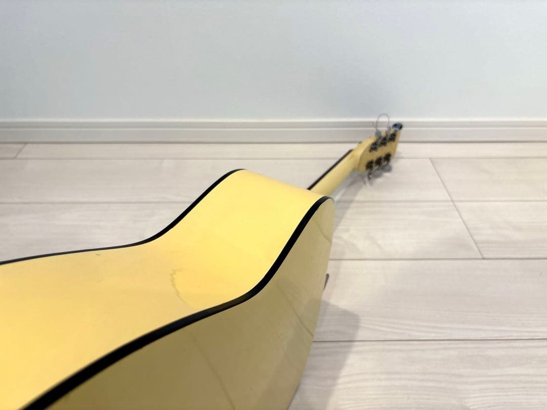 名品ミヤスコウギョウ Miyasu kougyoアコースティックギター アコギ白