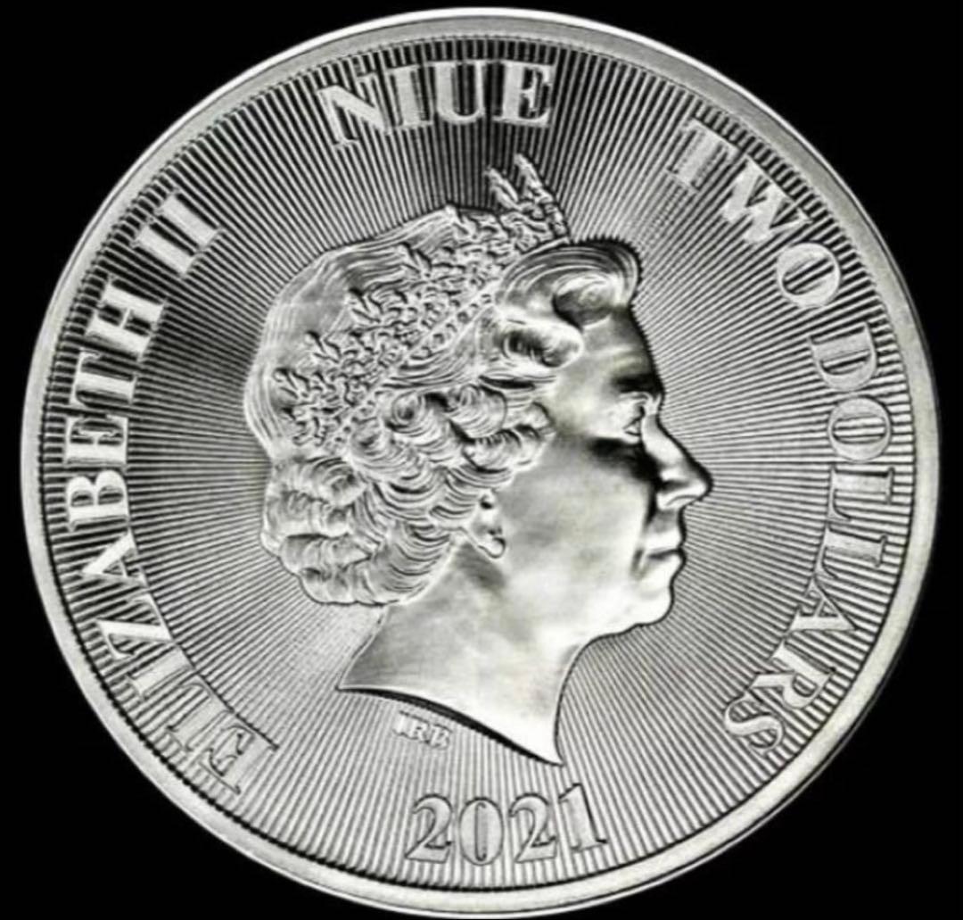 2021年 ニュージーランド 銀貨 エリザベス2世 ニウエ コインカプセル入