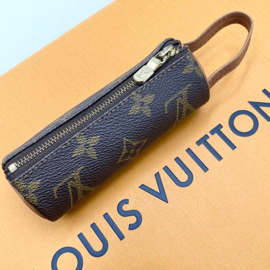 鑑定済】ルイヴィトン ゴルフボール ポーチ モノグラム ブラウン ケース