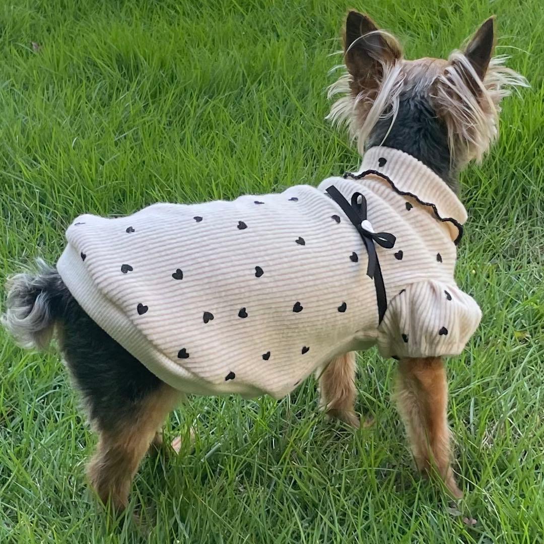 ハンドメイド犬服 【再販】ふんわりタンクトップ リブニット☆お袖変更可能