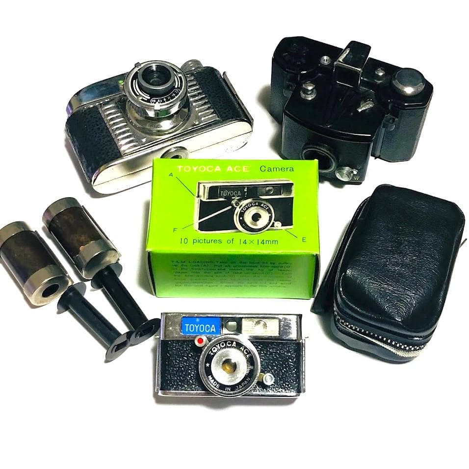 豆カメラ TOYOCA ACE 他おまけのミニカメラ2台 昭和レトロ ミニチュア