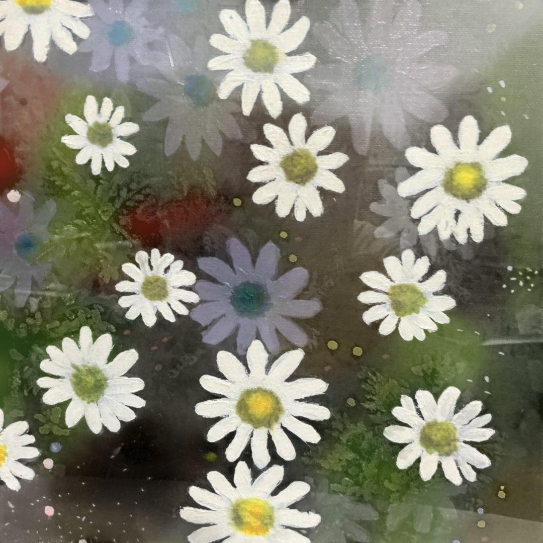 まあさん専用　美谷島　『初夏』　油絵　油彩画　マーガレット　額装入り