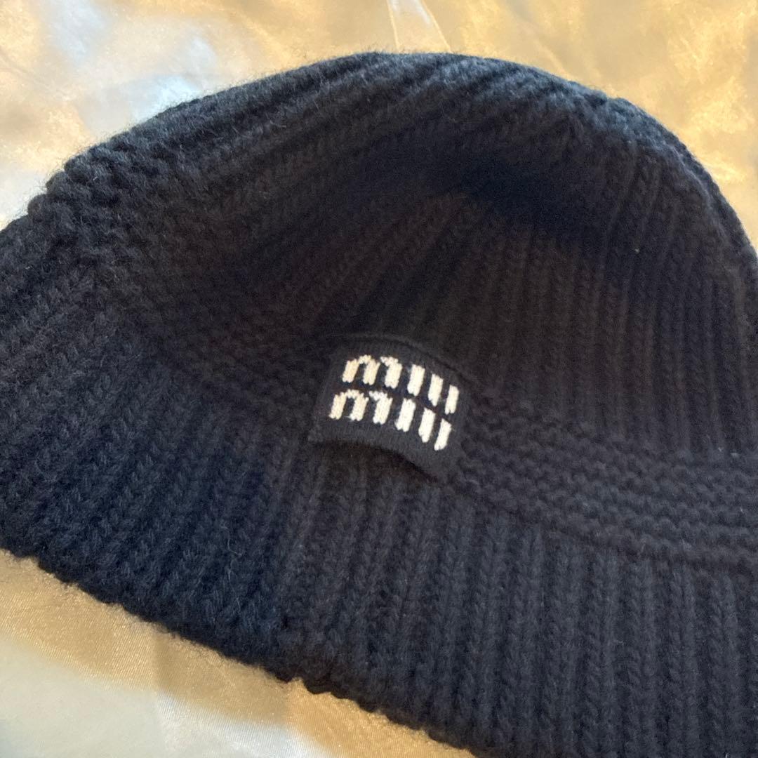 MIUMIU ミュウミュウ ニット帽/ビーニー Black MIUMIU ミュウミュウ