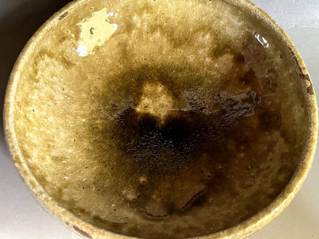 鉢■古瀬戸自然釉浅鉢 緑釉薬 菓子鉢 土物皿 料理鉢 古美術 時代物 骨董品■