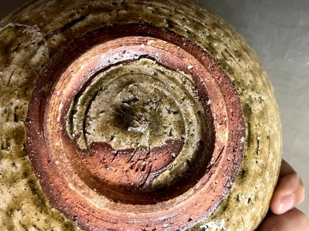 鉢■古瀬戸自然釉浅鉢 緑釉薬 菓子鉢 土物皿 料理鉢 古美術 時代物 骨董品■