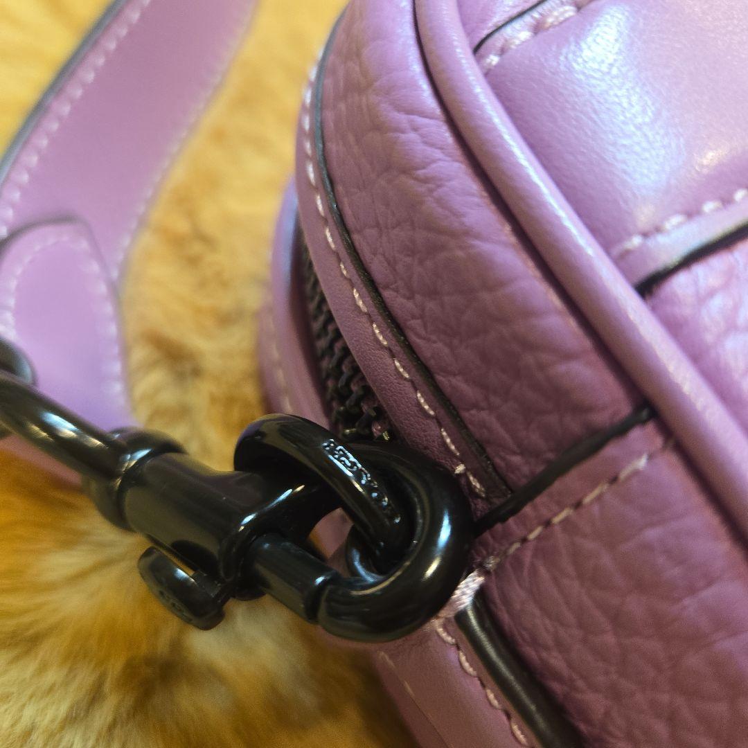 COACH パープルレザーショルダーバッグ