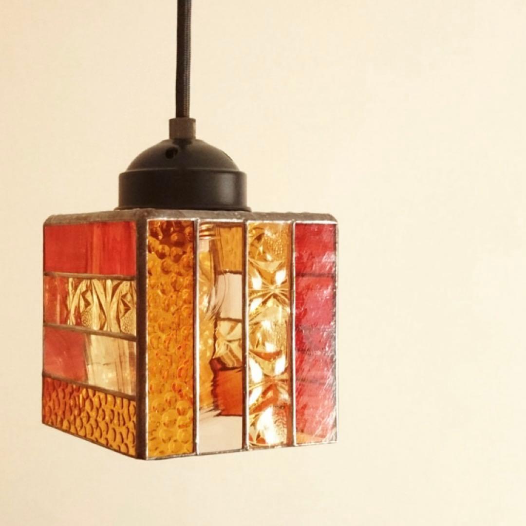 カラフル ステンドグラス ペンダントライトオレンジ 楽天市場】ペンダントライト かわいい シーリングライト ステンド