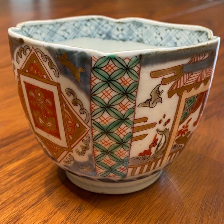 古伊万里　有田金彩上絵彩色小鉢