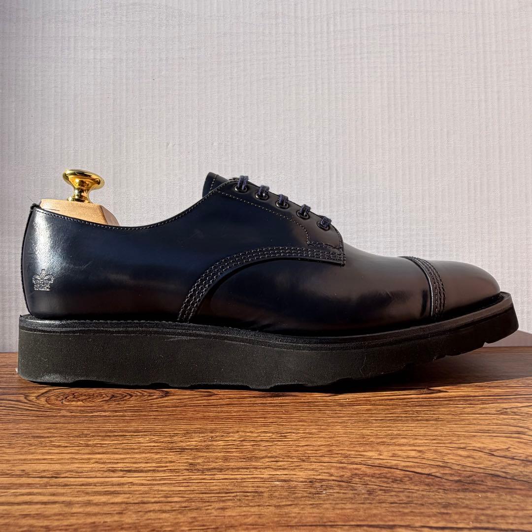 SANDERS サンダース ミリタリーダービー UK7.5 ネイビー 外羽根