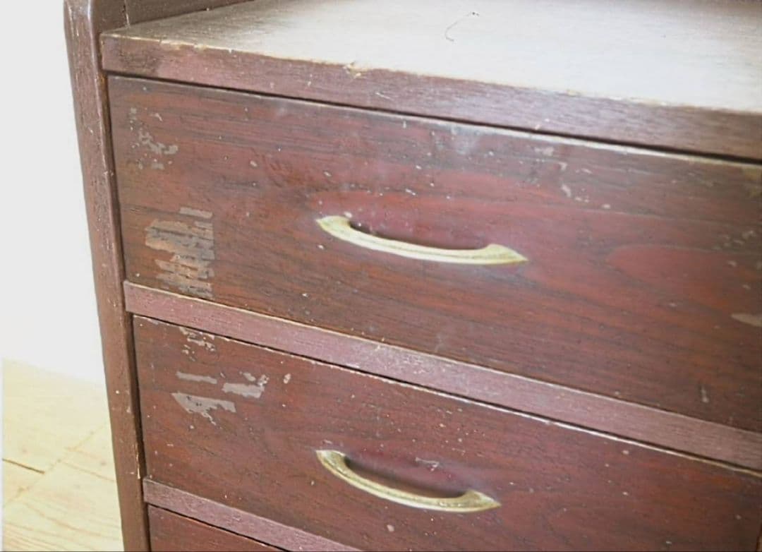 1050 ヴィンテージ ラワンのチェスト 収納棚 書類ケース 引き出し レトロ