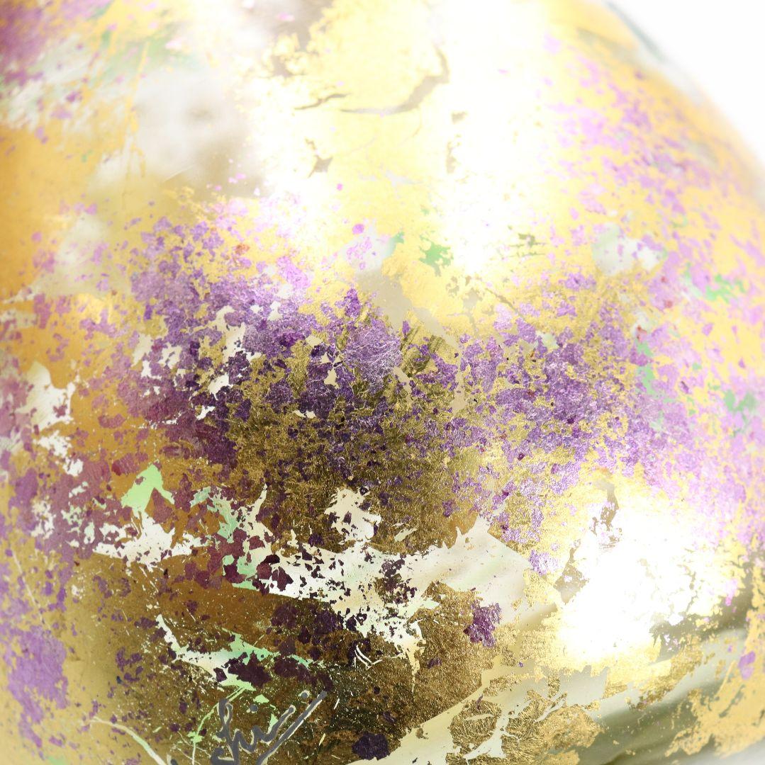 寺田正作 伽羅須装飾画 澂 ガラス トルコキキョウ 在銘 共箱 V517