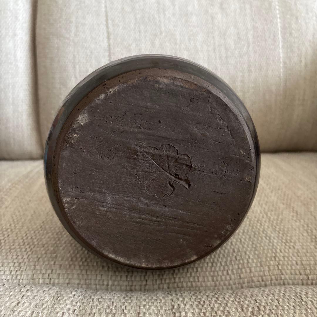 陶器の花瓶 黒と茶色のグラデーション - メルカリ