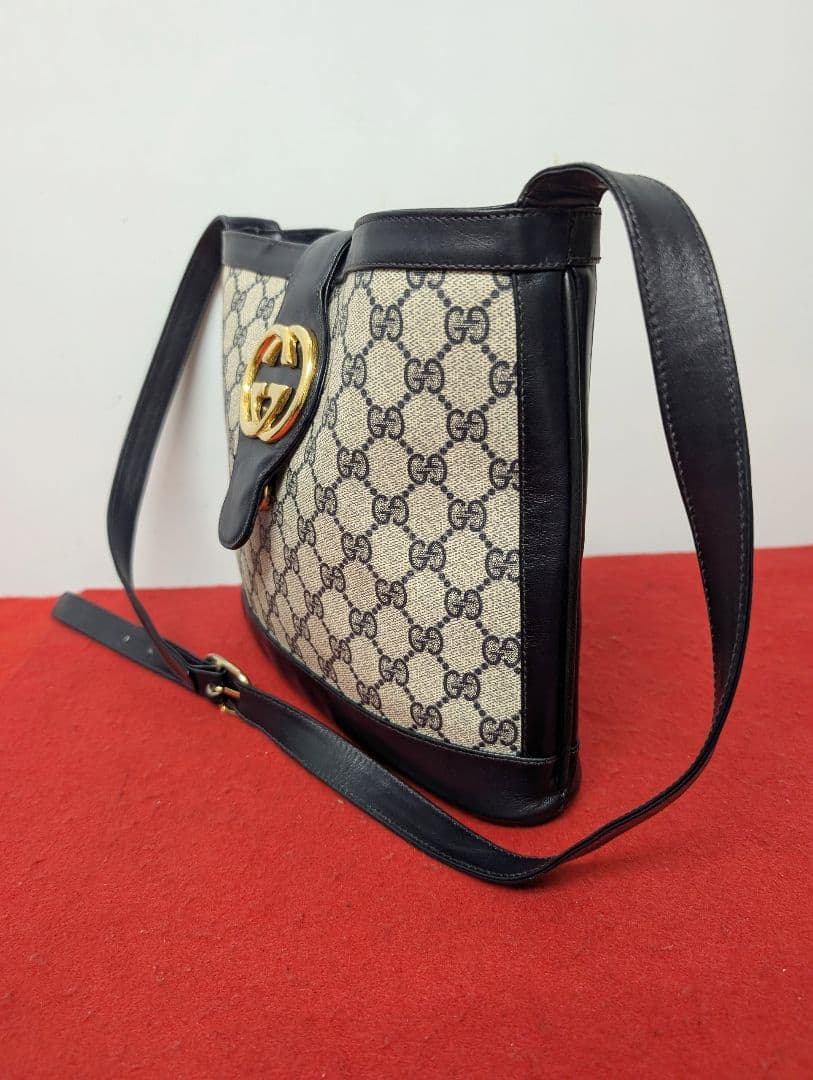 美品 極希少！gucci シェリーライン ショルダーバッグ マーモント ネイビー