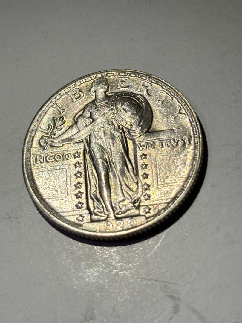 アメリカ 25セント銀貨 1920年 古銭 外国コイン クォーターダラー