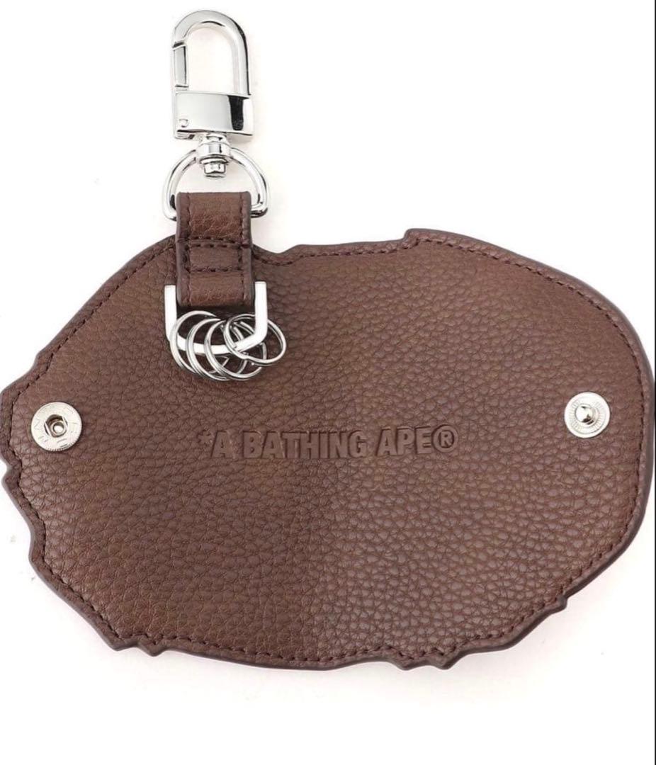 A BATHING APE ブラウン レザー キーケース-通販アウトレット
