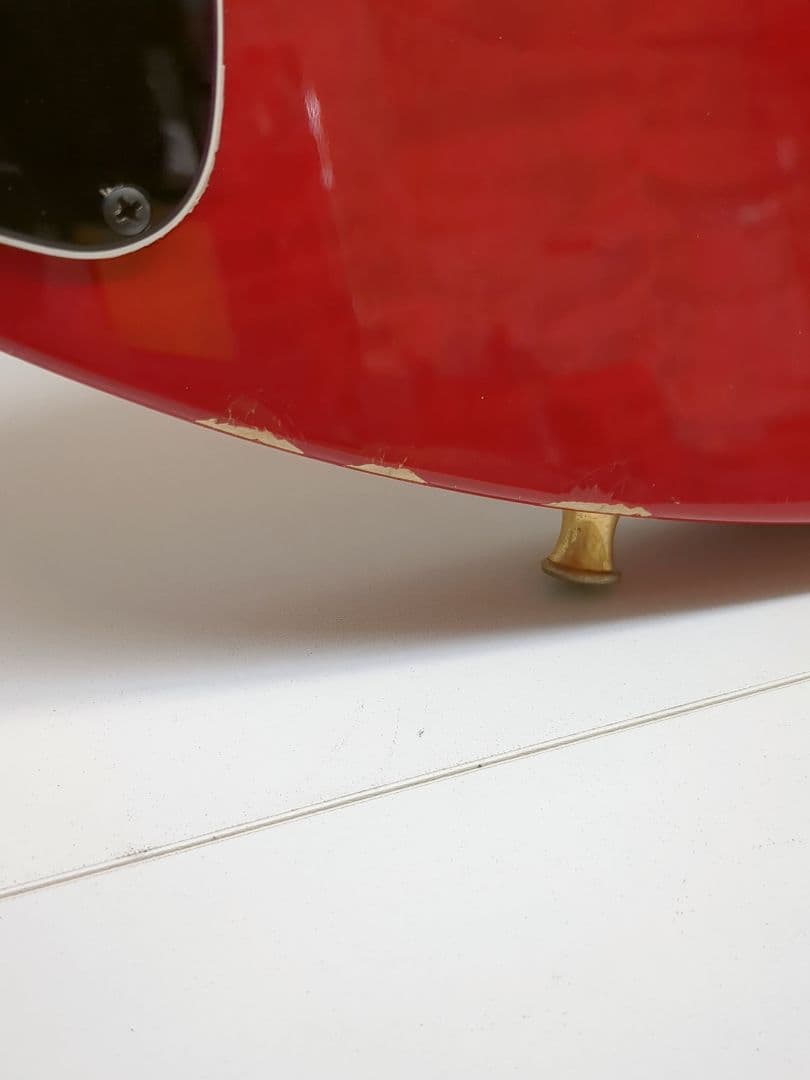 Burny エレキギター レッド弦楽器 本体のみ M2417