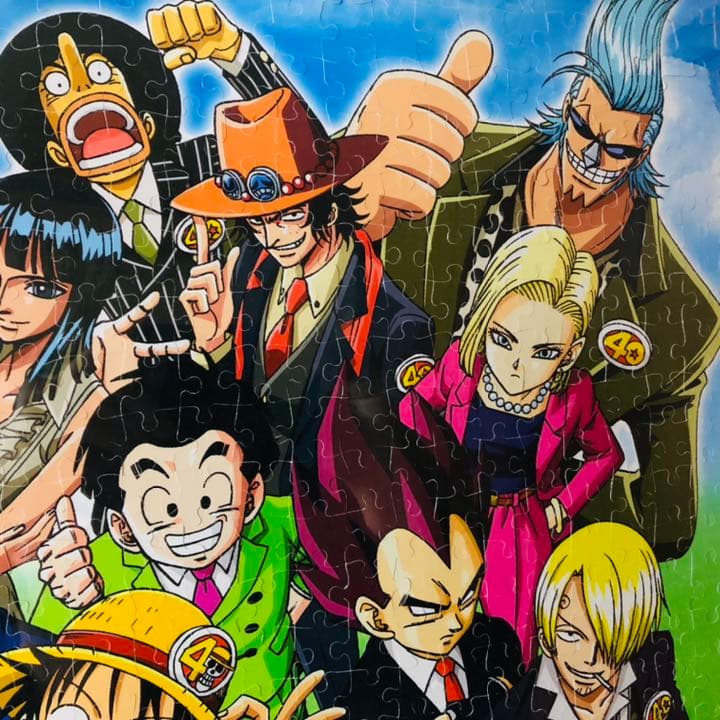 週刊少年ジャンプ40周年 ドラゴンボールZ&ワンピース ジグソーパズル 額装