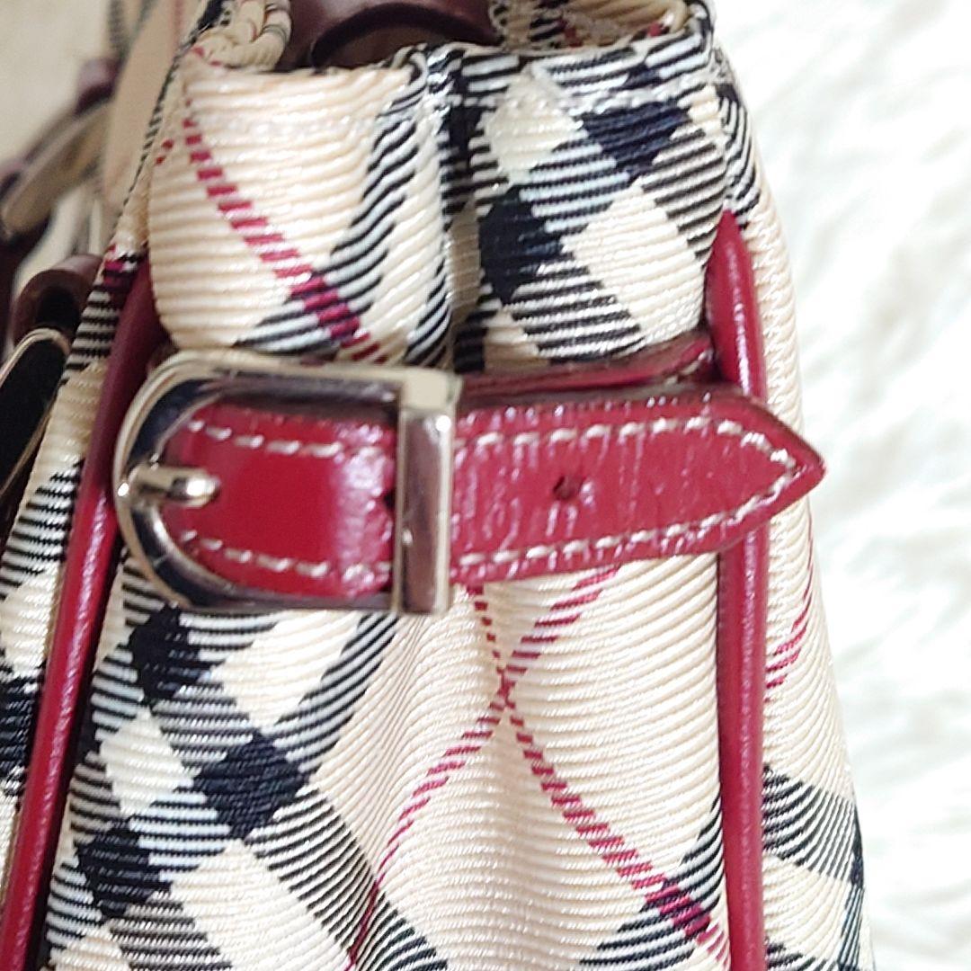 バーバリー ロゴプレート ミニハンドバッグ サイドベルト ノバチェック